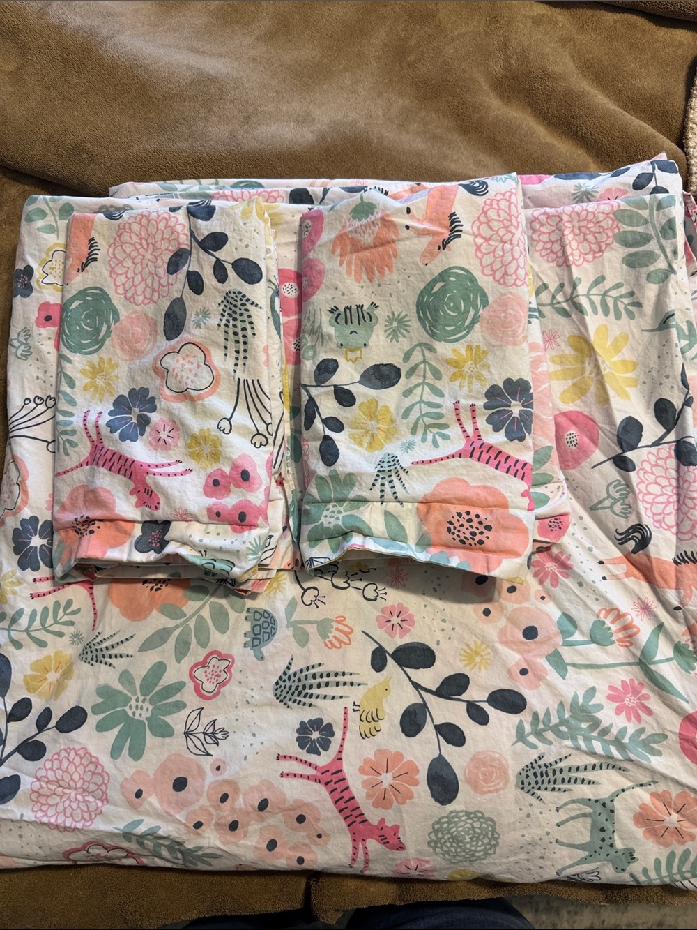 Pottery Barn Kids Sashas Garden Queen Duvet Cover with 2 Standard Shams
